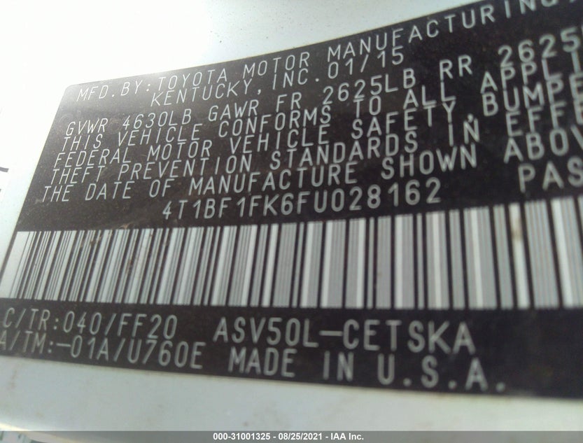 4T1BF1FK6FU028162