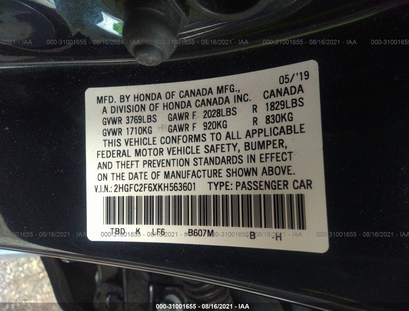 2HGFC2F6XKH563601