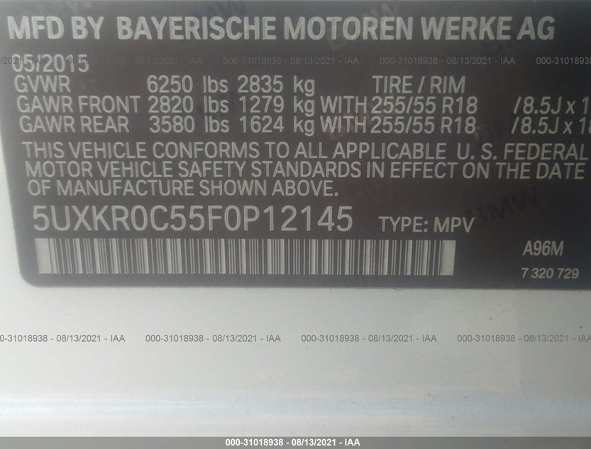 5UXKR0C55F0P12145