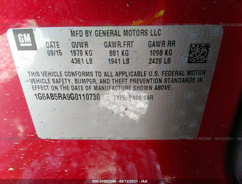 1G6AB5RA9G0110730