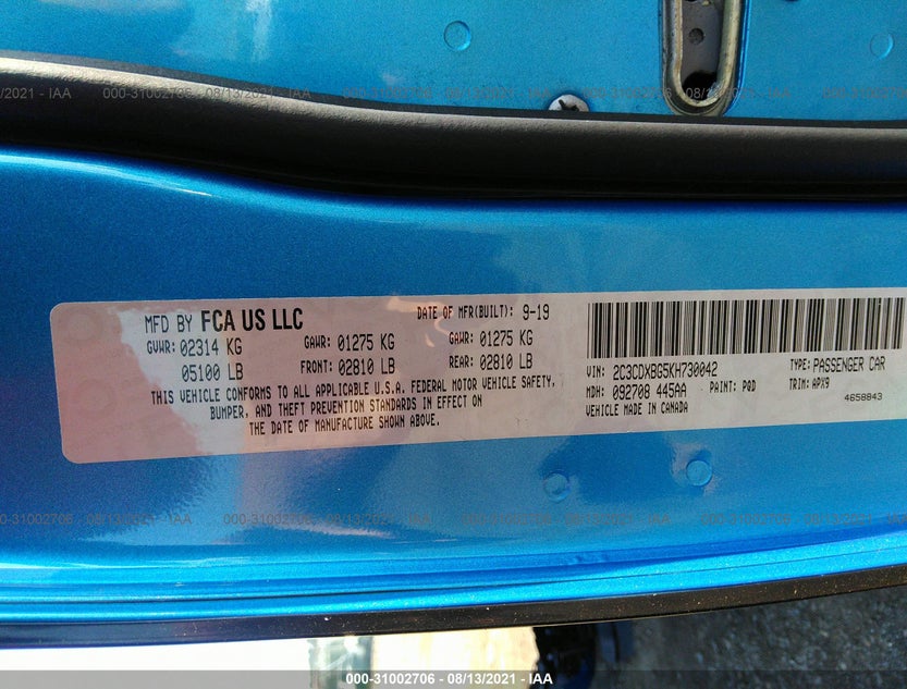 2C3CDXBG5KH730042