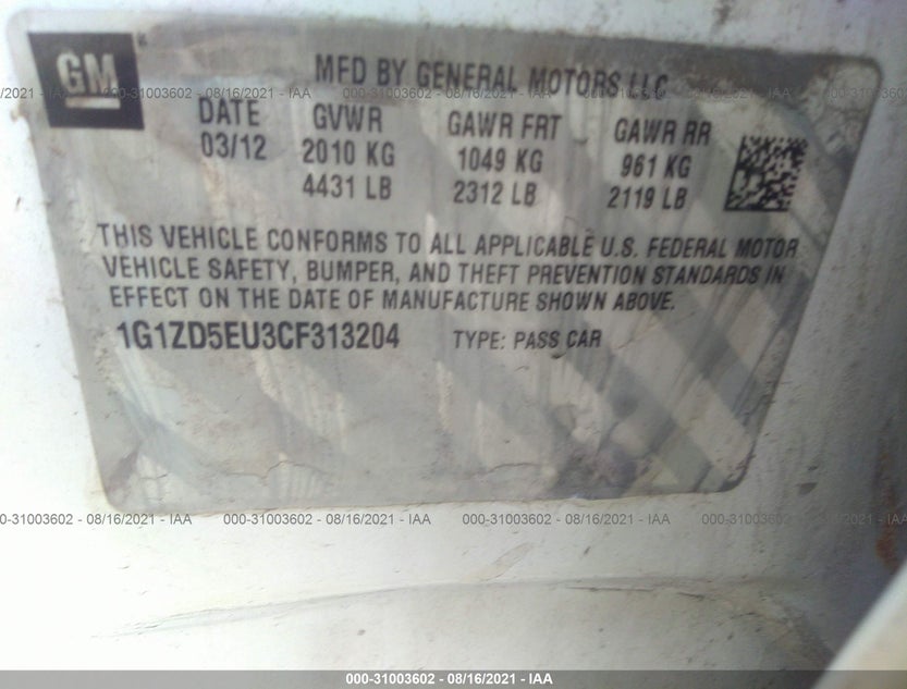 1G1ZD5EU3CF313204