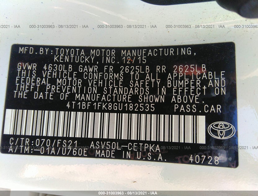 4T1BF1FK8GU182535