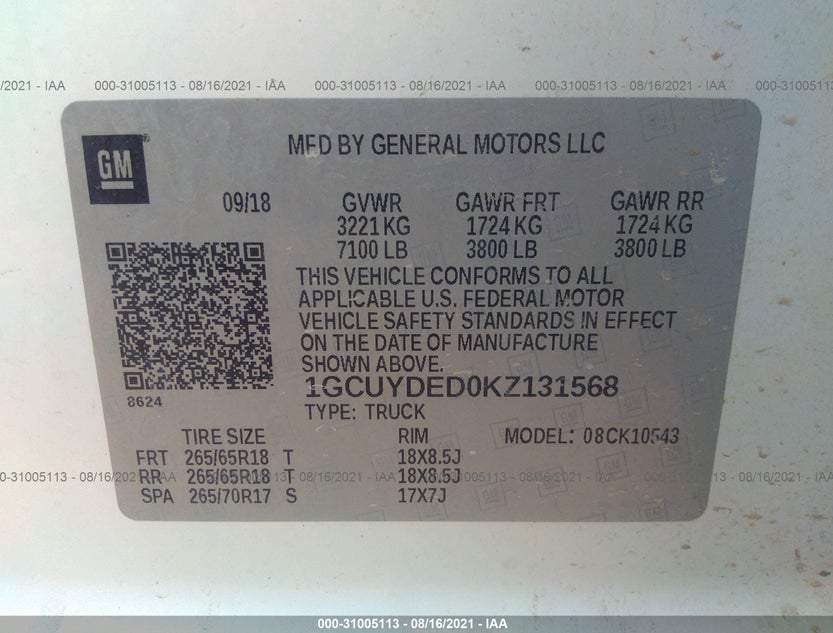 1GCUYDED0KZ131568