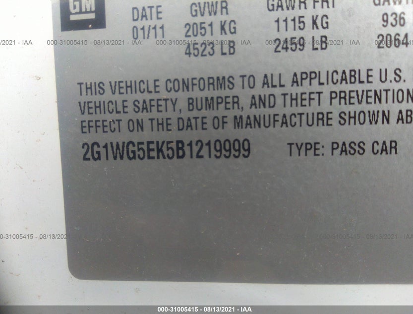 2G1WG5EK5B1219999