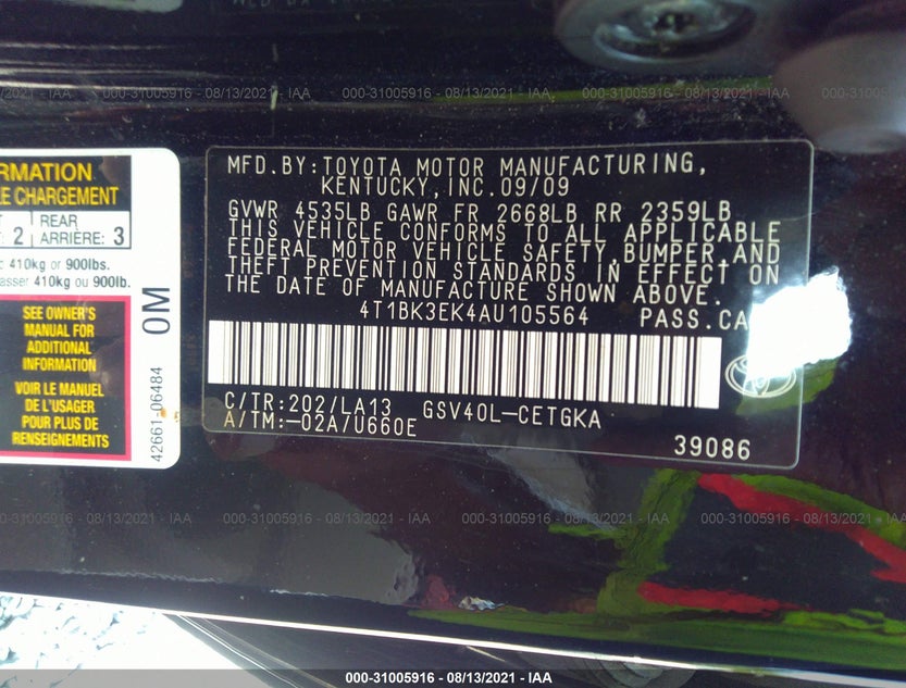 4T1BK3EK4AU105564