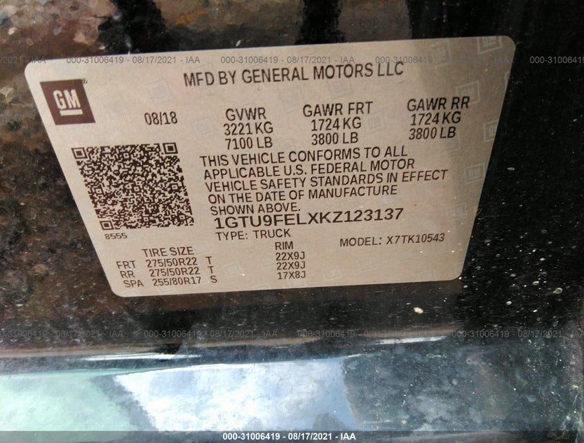 1GTU9FELXKZ123137