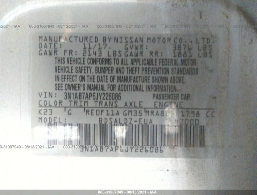 3N1AB7AP6JY226086