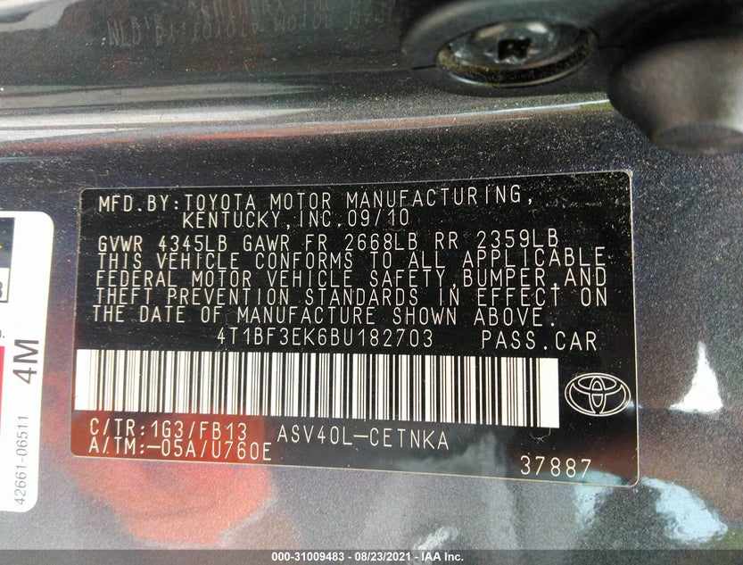 4T1BF3EK6BU182703