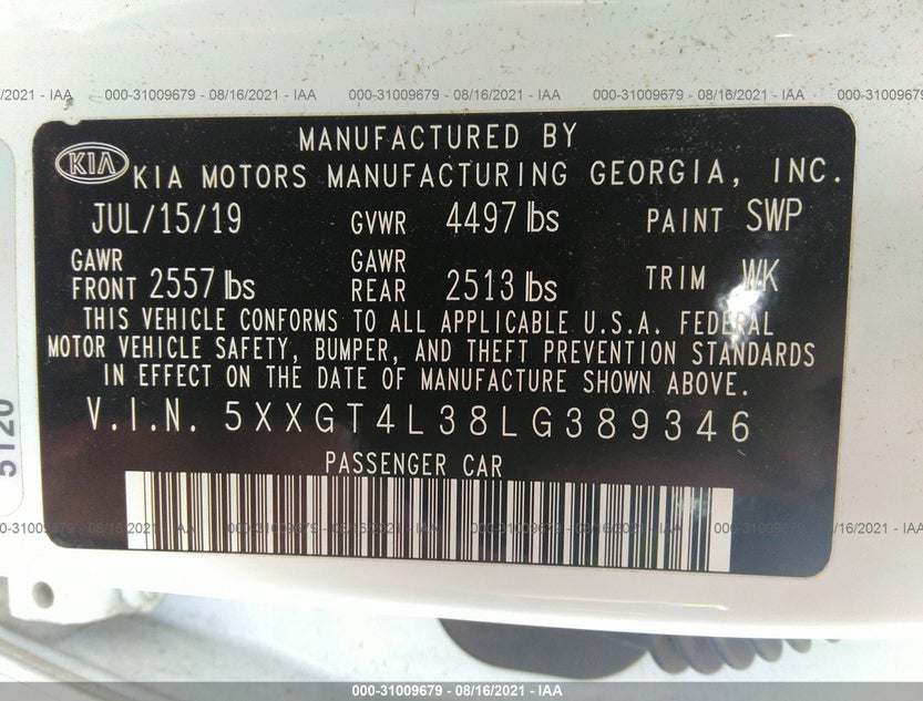 5XXGT4L38LG389346