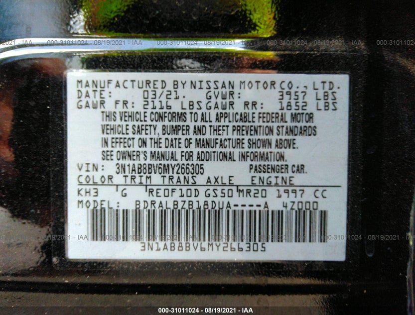 3N1AB8BV6MY266305