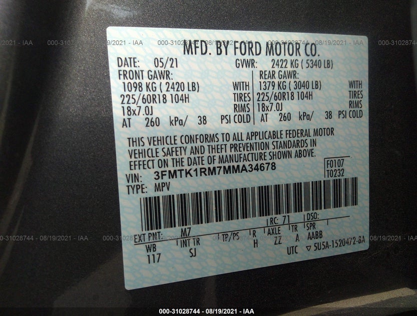 3FMTK1RM7MMA34678