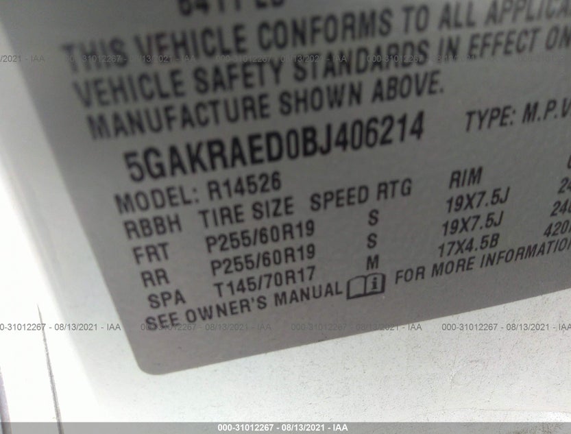 5GAKRAED0BJ406214