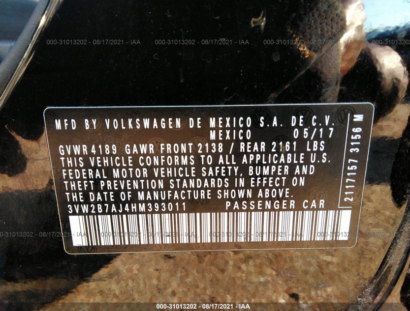 3VW2B7AJ4HM393011