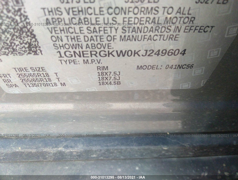 1GNERGKW0KJ249604