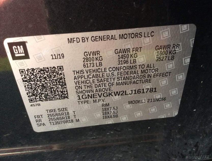 1GNEVGKW2LJ161781