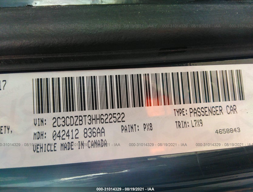 2C3CDZBT3HH622522