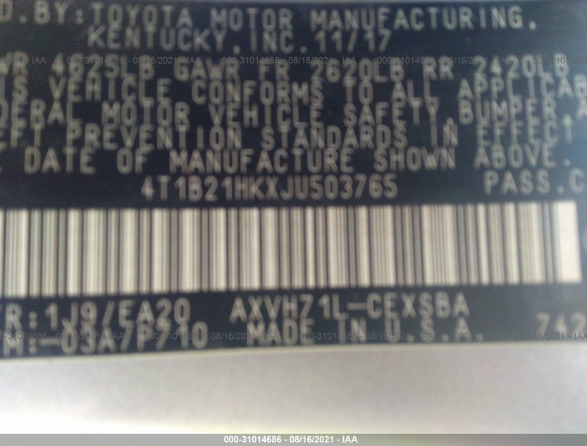 4T1B21HKXJU503765