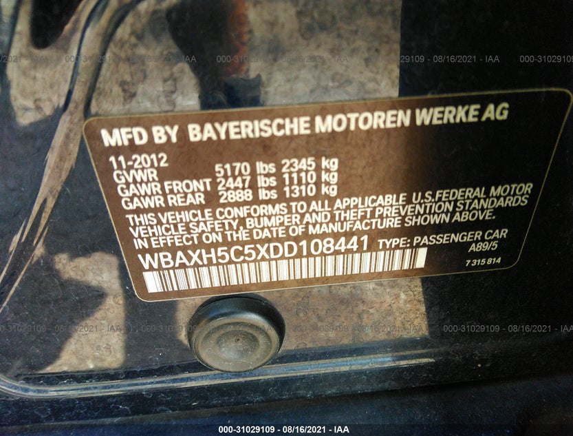 WBAXH5C5XDD108441