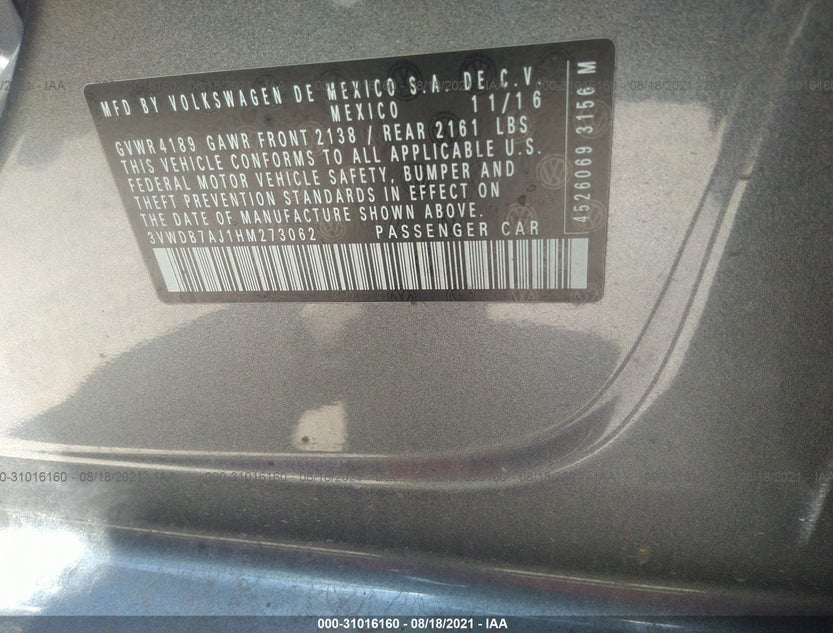 3VWDB7AJ1HM273062