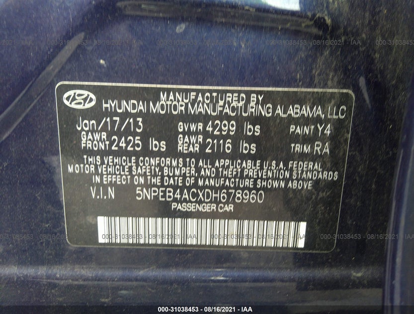 5NPEB4ACXDH678960