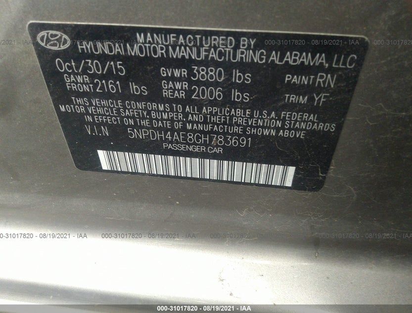 5NPDH4AE8GH783691