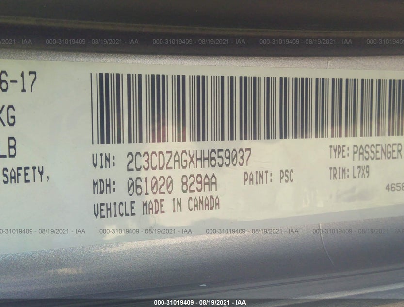 2C3CDZAGXHH659037