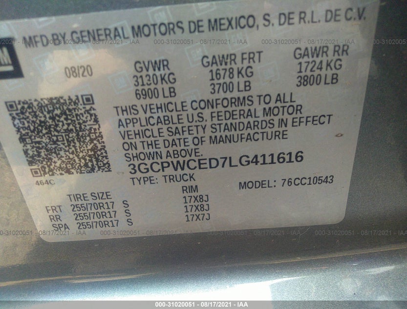 3GCPWCED7LG411616