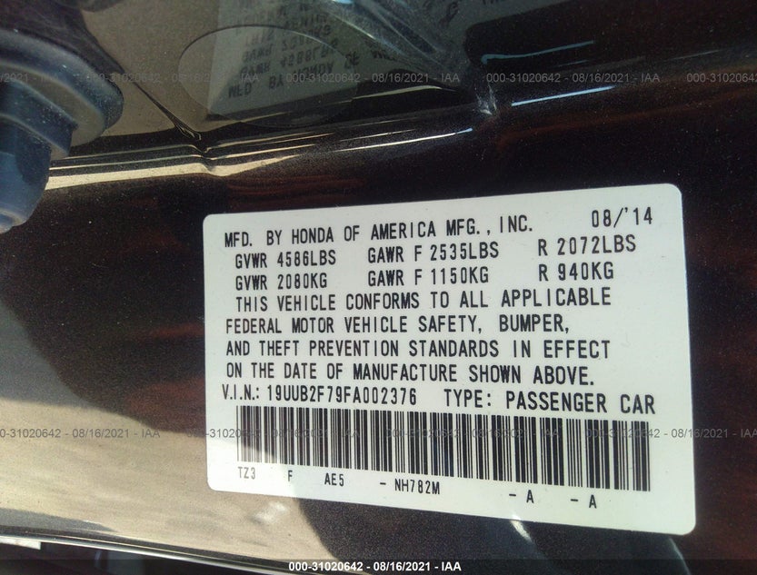 19UUB2F79FA002376