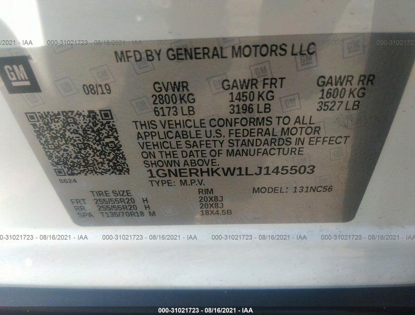 1GNERHKW1LJ145503