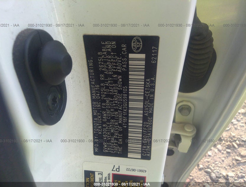 4T1BF1FK3GU598105