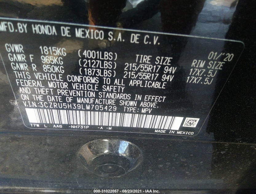 3CZRU5H39LM705429
