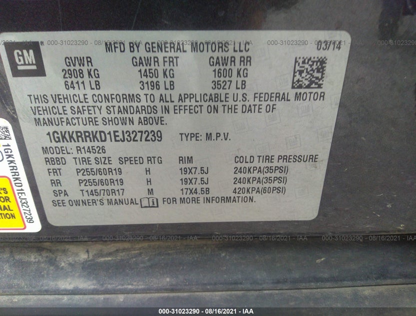 1GKKRRKD1EJ327239