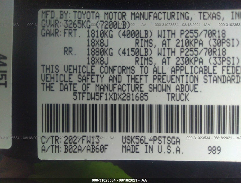 5TFDW5F1XDX281685