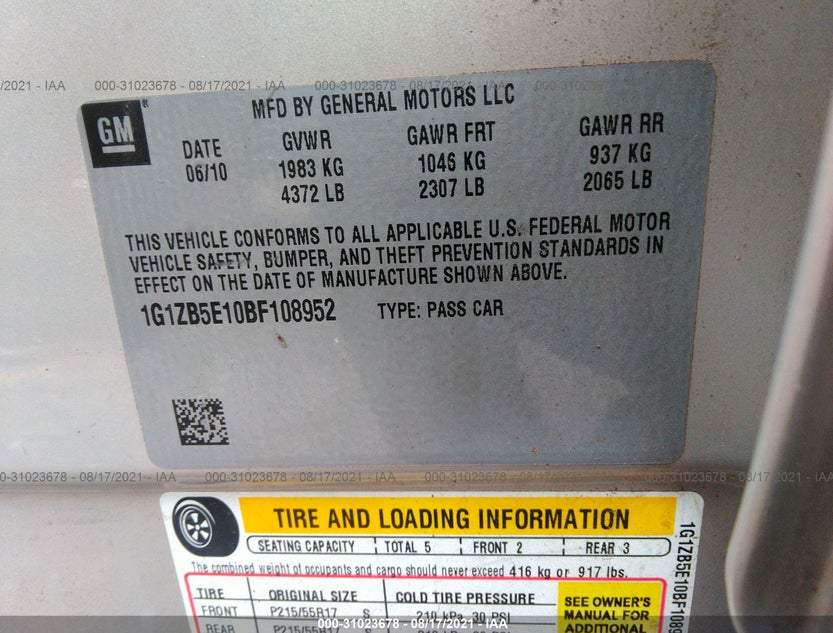 1G1ZB5E10BF108952