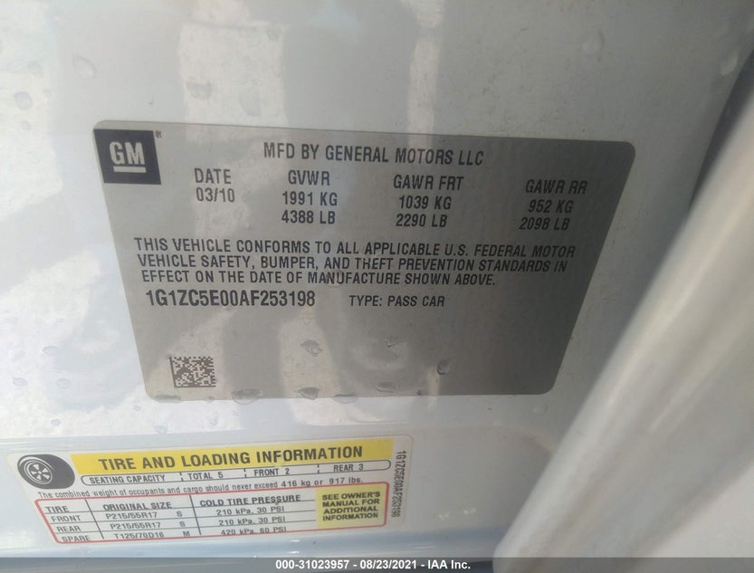1G1ZC5E00AF253198