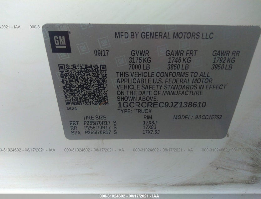 1GCRCREC9JZ138610