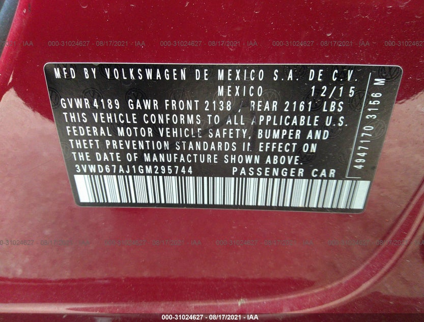 3VWD67AJ1GM295744