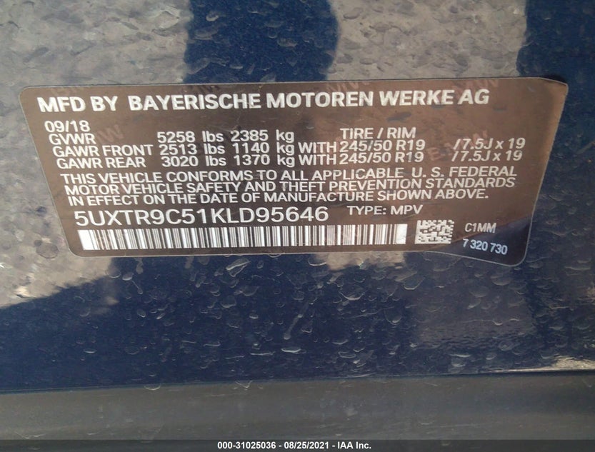 5UXTR9C51KLD95646