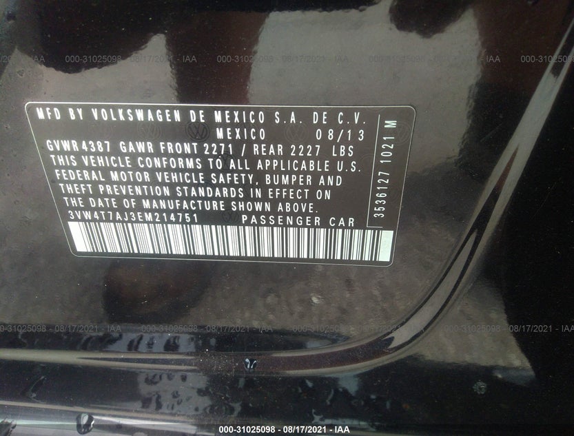 3VW4T7AJ3EM214751