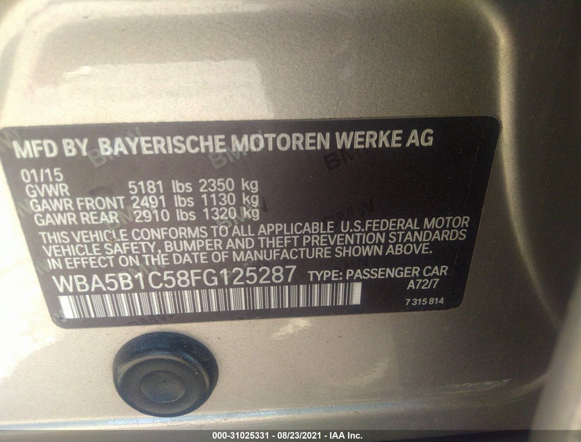 WBA5B1C58FG125287