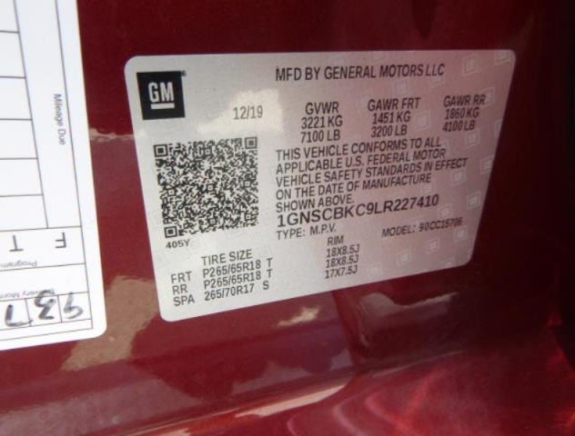1GNSCBKC9LR227410