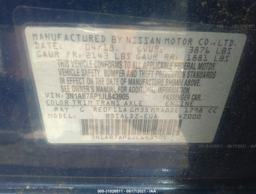 3N1AB7AP1JL643905