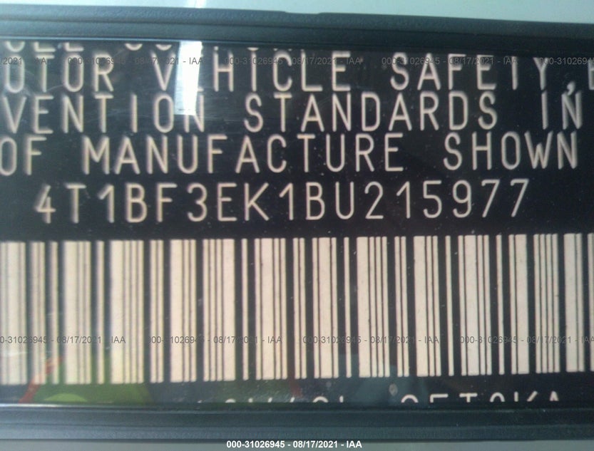 4T1BF3EK1BU215977