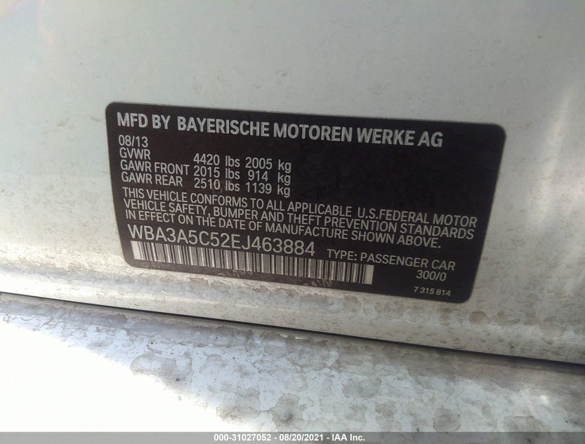 WBA3A5C52EJ463884