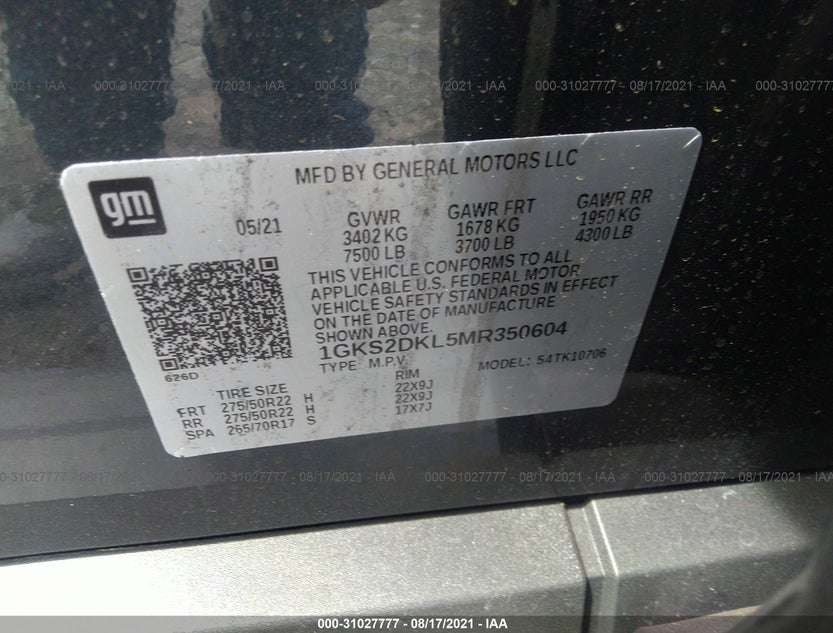 1GKS2DKL5MR350604