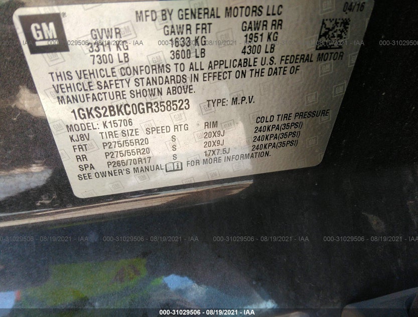 1GKS2BKC0GR358523