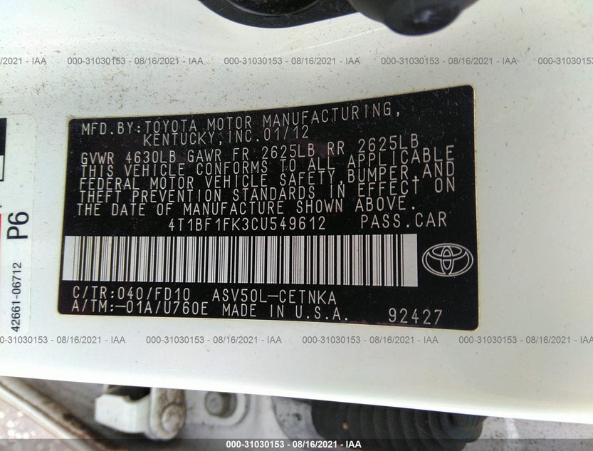 4T1BF1FK3CU549612
