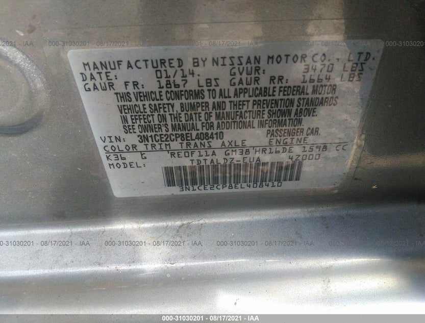 3N1CE2CP8EL408410