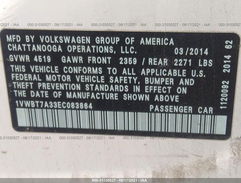 1VWBT7A33EC083864